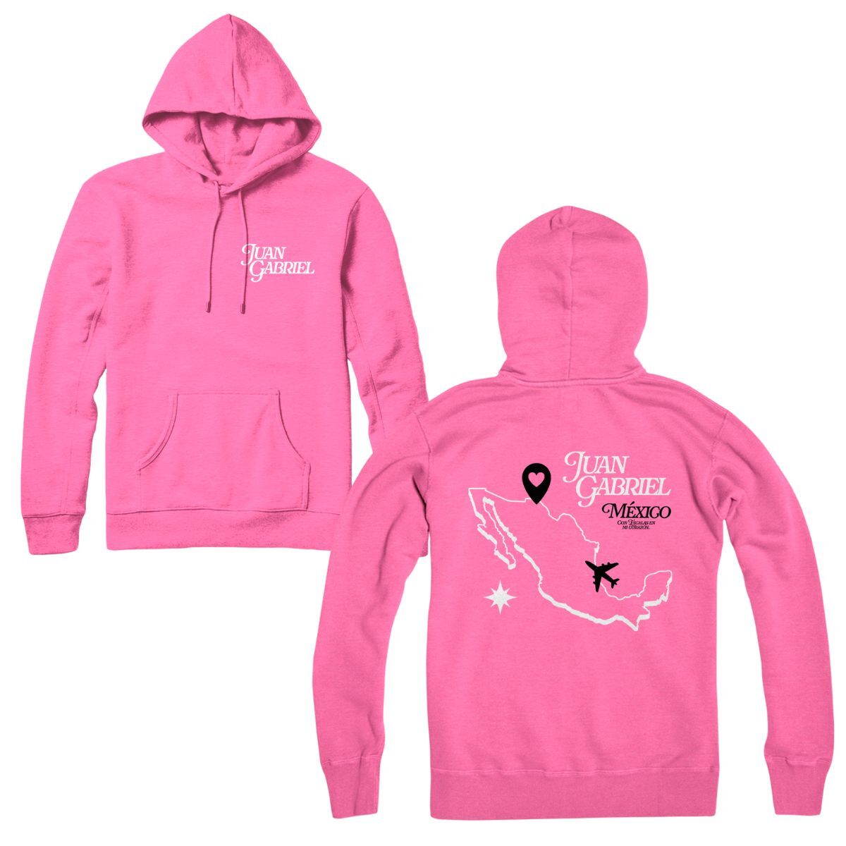 Sudadera con capucha y mapa de vellón